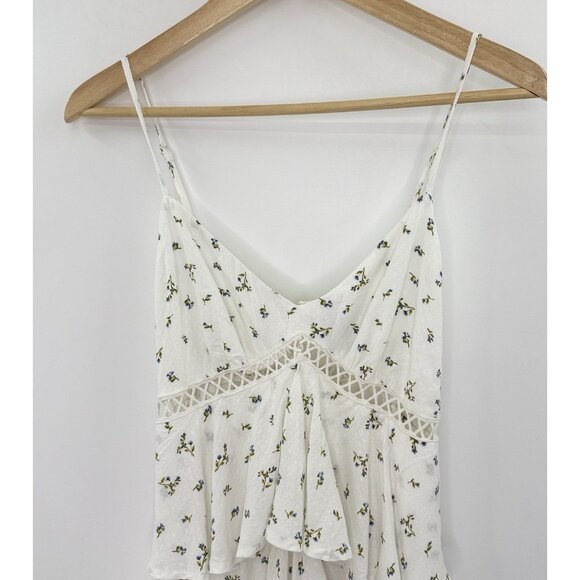 Forever 21 Tiered Floral Print Strappy Sleeve Mini Dress Size Sm Boho Prairie - Picture 3 of 12